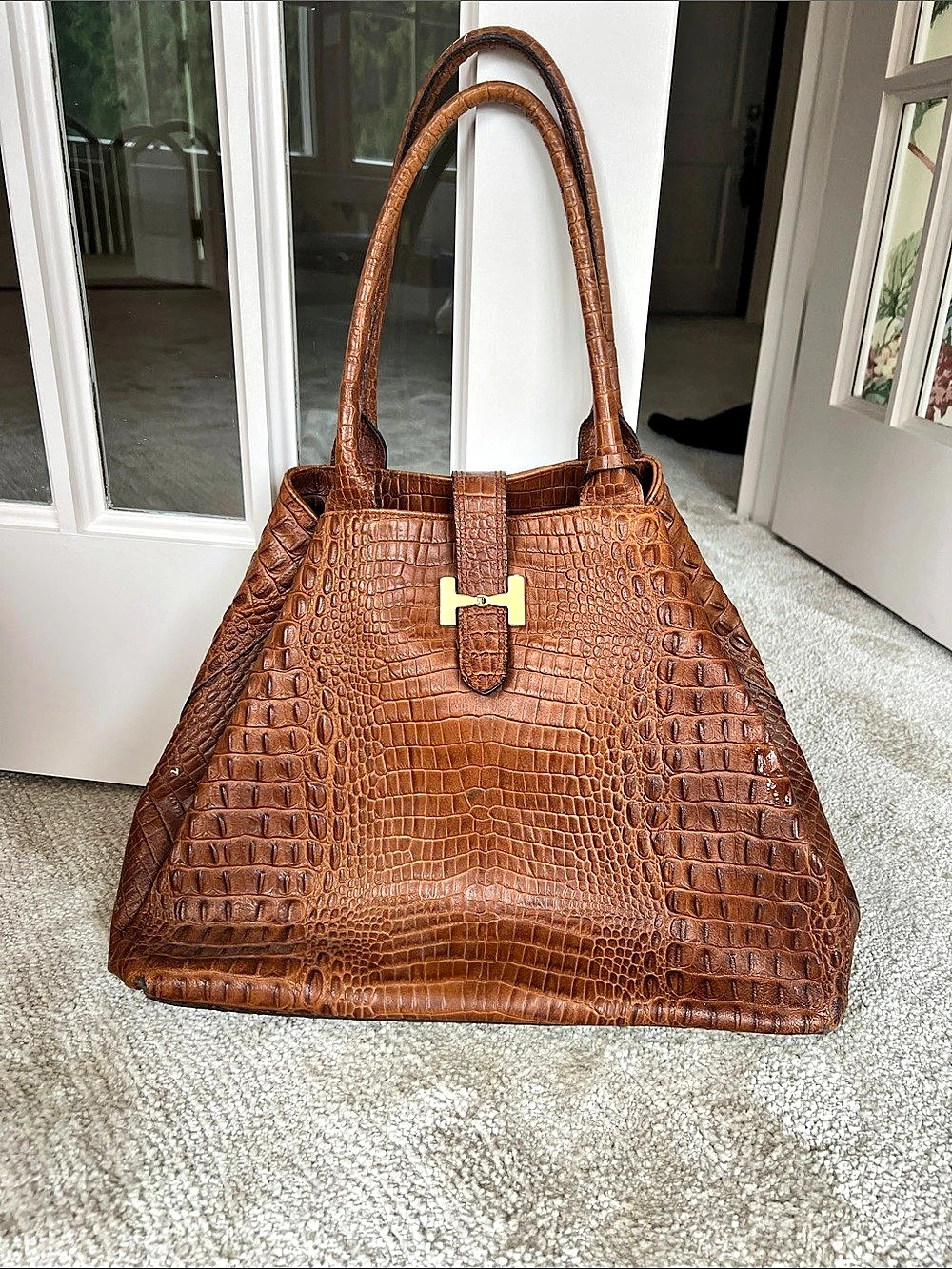 Crocodile Brown Tote
